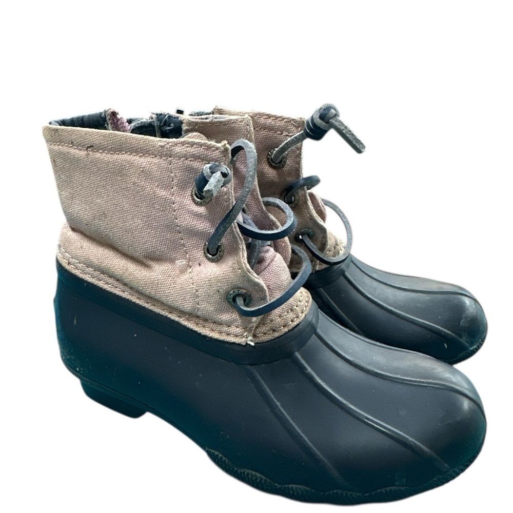 Sperry kids size 11, navy blue & light purple Duck Boots